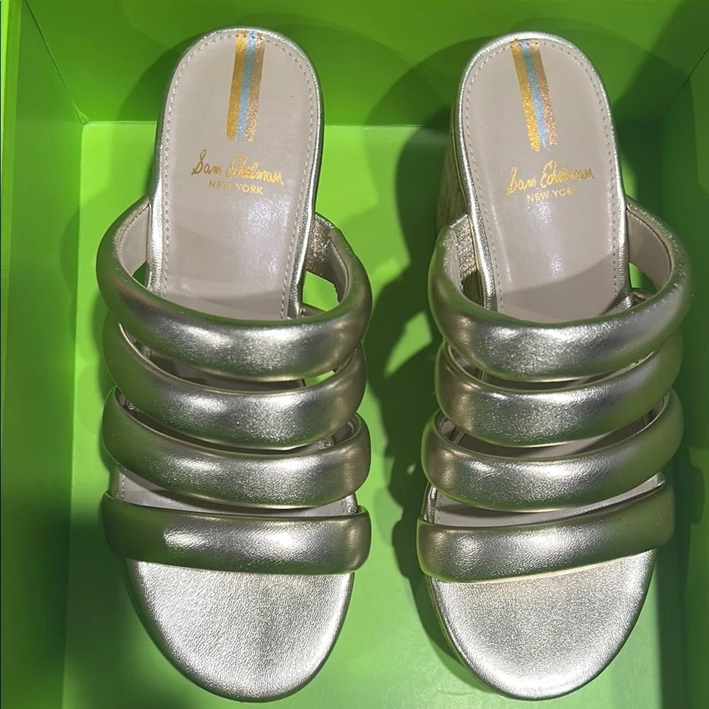 Sam Edelman Yuki EM Platform Sandals – Gold Metallic – Size 6 M – BNIB‎